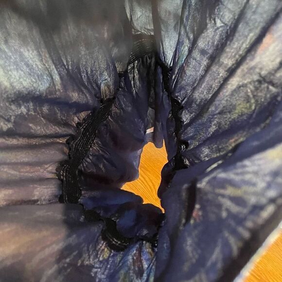 Sundance Dress Womens L Peacock Chiffon Silk Midi Whimsy Pullover NWT - Picture 4 of 7